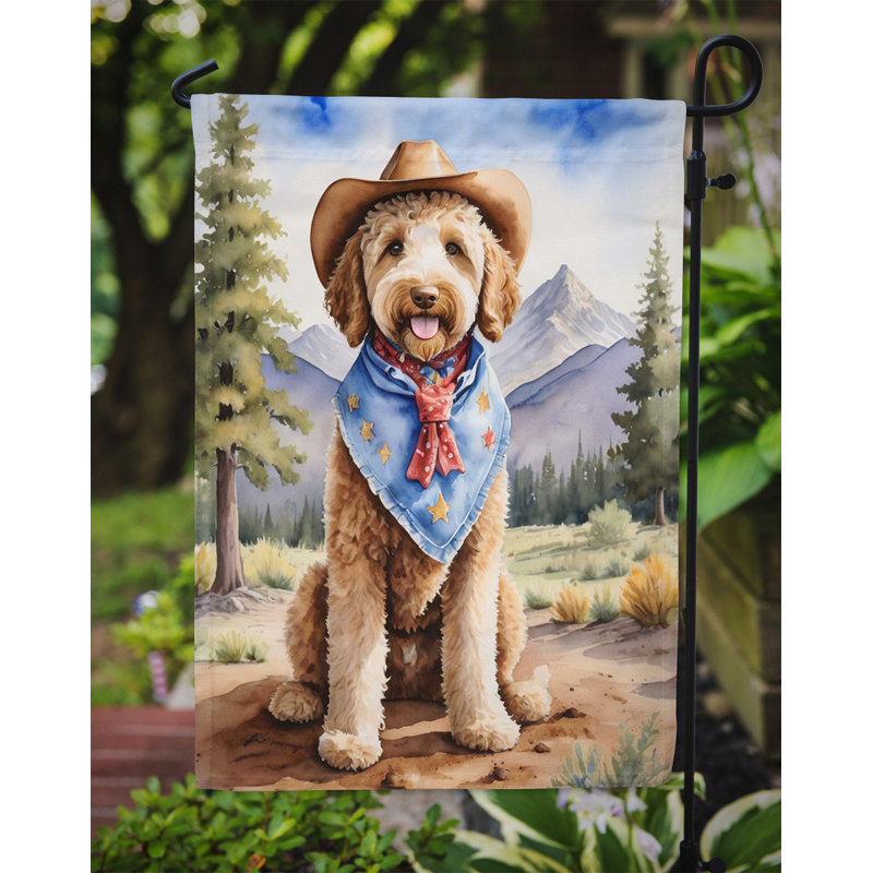 Drapeau Cowboy Welcome Garden, Labradoodle