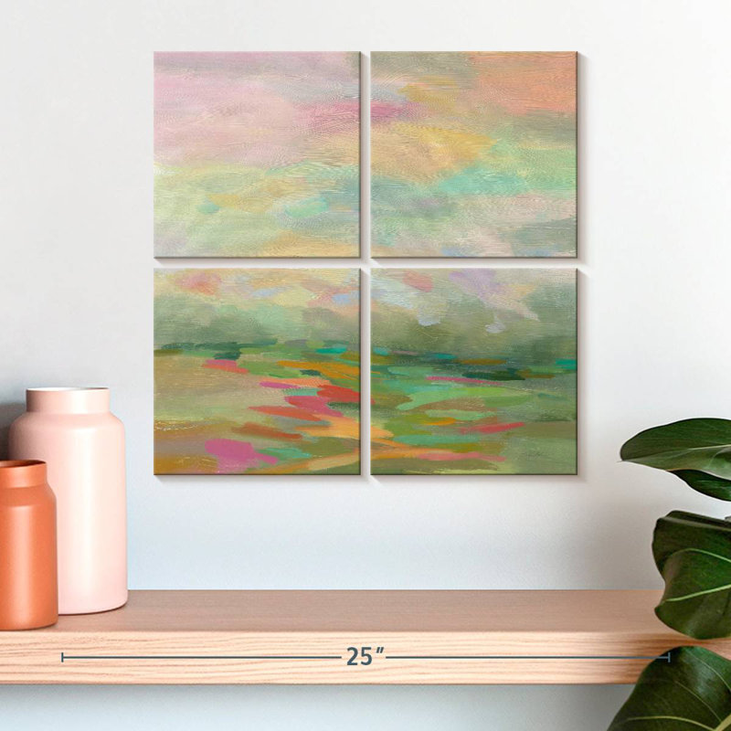 Pastel Fields, 18" H x 18" W