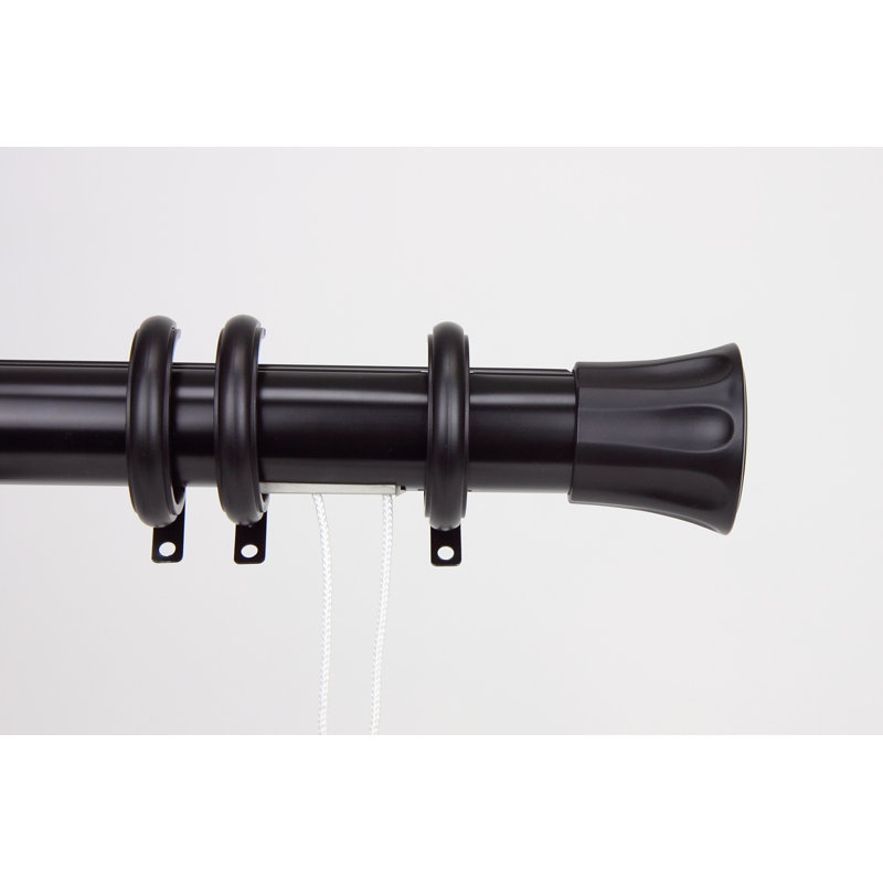 Tringle à rideaux simple Lesher Regal, l 66 à 120 po, Noir