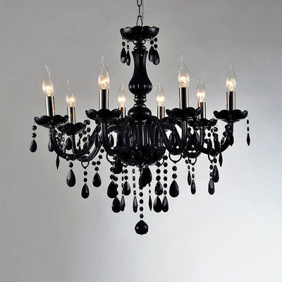 Lustre en cristal DEL de style bougie traditionnelle