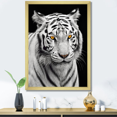 Tigre blanc féroce IV - reproduction sur toile