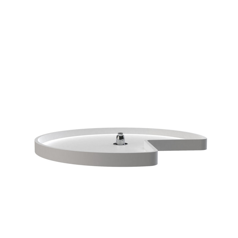Rev-A-Shelf Polymer Kidney 1-Shelf Lazy Susan with Bottom Mount Rotating Post for Corner Wall Cabinets, 32" W