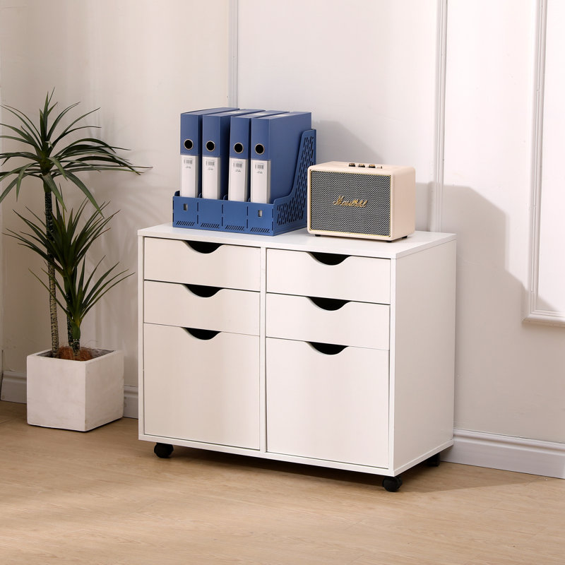 Classeur à 4 tiroirs de 31,5 po sur roulettes, unité de rangement, pour bureau, garde-robe.