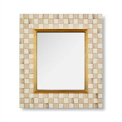 Mocha Check Enamel Wall Mirror