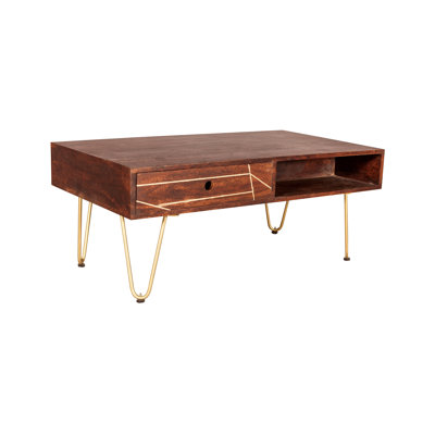 Rosewood Four Leg Coffee Table with Storage