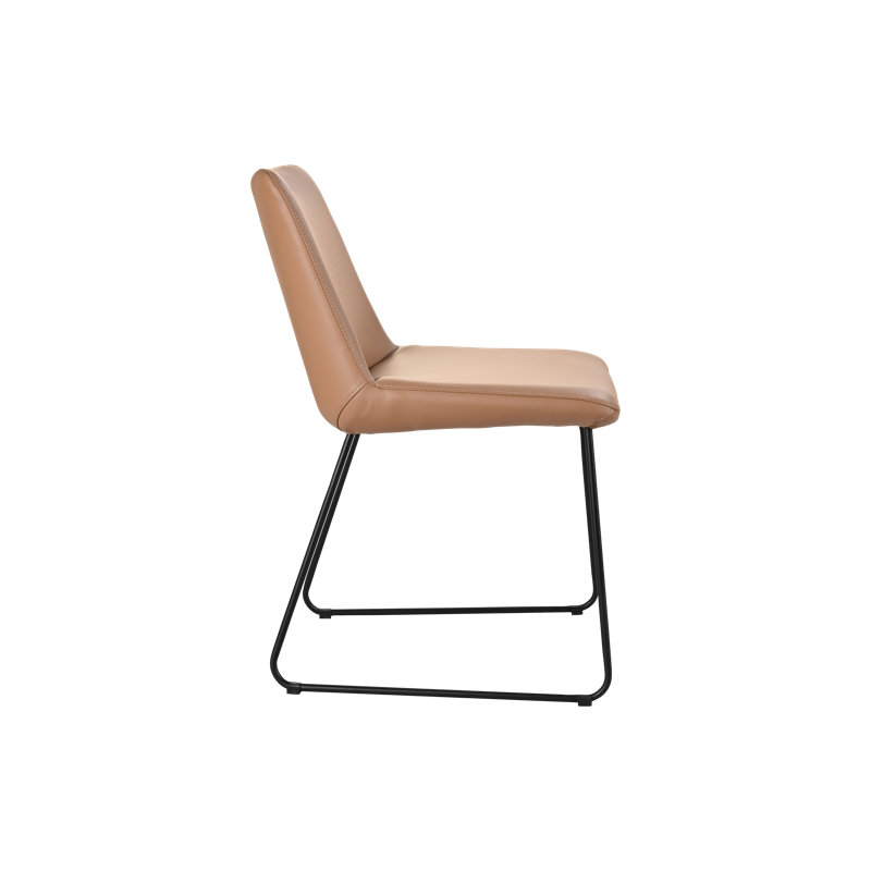 Villa Leather Dining Chair, Brown Genuine Leather