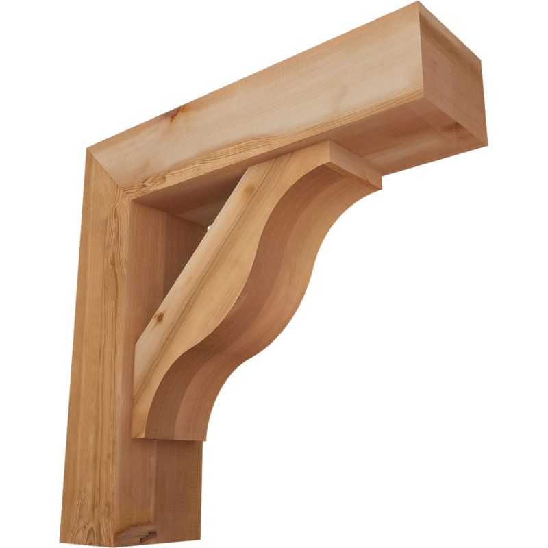 Support Funston Block avec support décalé, 28 po x 28 po, Cèdre rouge occidental de l 7 1/2 po (lisse)