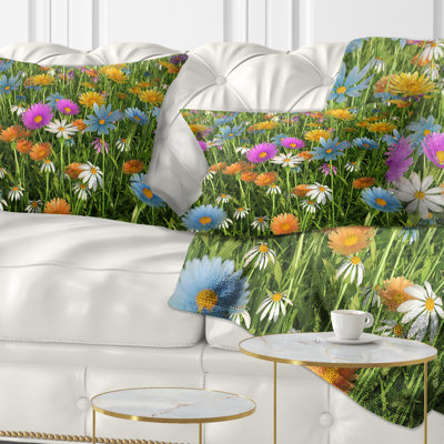 Floral Reversible Throw Pillow
