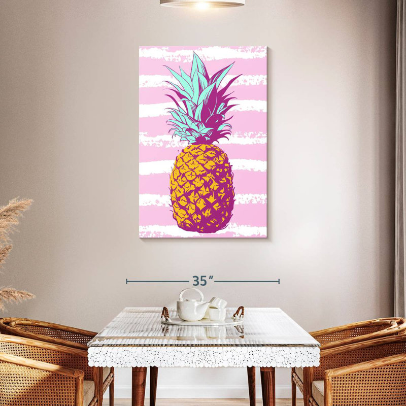 Yarlin Pastel Stripes Pineapple, 45" H x 30" W