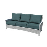Bella 79.75" Wide Outdoor Wicker 3 - Seater Patio Sofa with Cushion