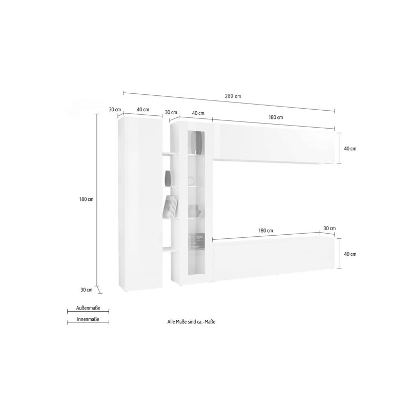 Casilda Rectangle Accent Cabinet, Glossy White