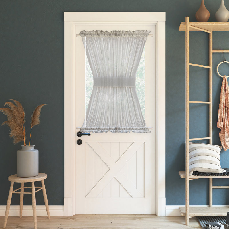 Sheer Rod Pocket Door Curtain Panel - Basics by Wayfair™, Eggshell, 59" W x 72" L