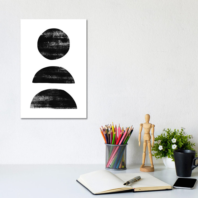 Abstraction II Black by Nouveau Prints - Wrapped Canvas Gallery-Wrapped Canvas Giclée, 20.32 cm H x 30.48 cm W