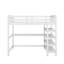 Lit mezzanine double avec tablettes et bureau sous le lit-130630655