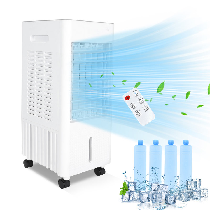 CAYNEL Portable Air Conditioners w/Remote, 4 Modes & 3 Speeds,Waterless Alert System & 1.45-Gal Tank for 20H Cooling, 7.5H Timer for Auto Off,3-IN-1 Evaporative Air Cooler for Room Bedroom Office