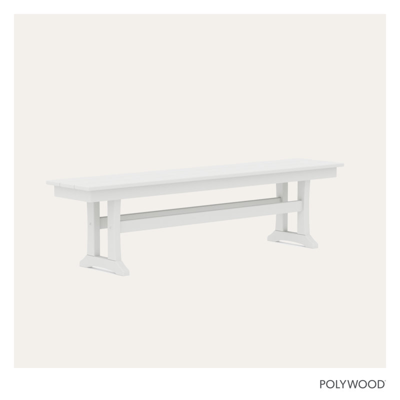 Farmhouse Trestle 65" Bench, White