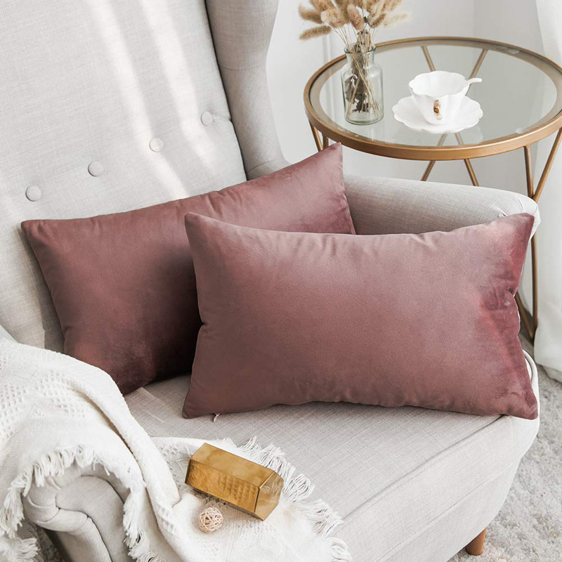 Housse de coussin lombaire Payson, Rosé, H 12 po x l 20 po