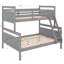 Élégant lit superposé simple au-dessus d'un lit double avec échelle sécurisée et barrière de sécurité idéale pour la chambre à coucher-2124467356
