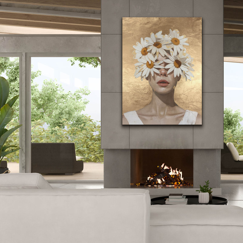 «Chamomile Lady» par Svetlana Aleynikova, art mural sur toile, H 54 po x l 40 po