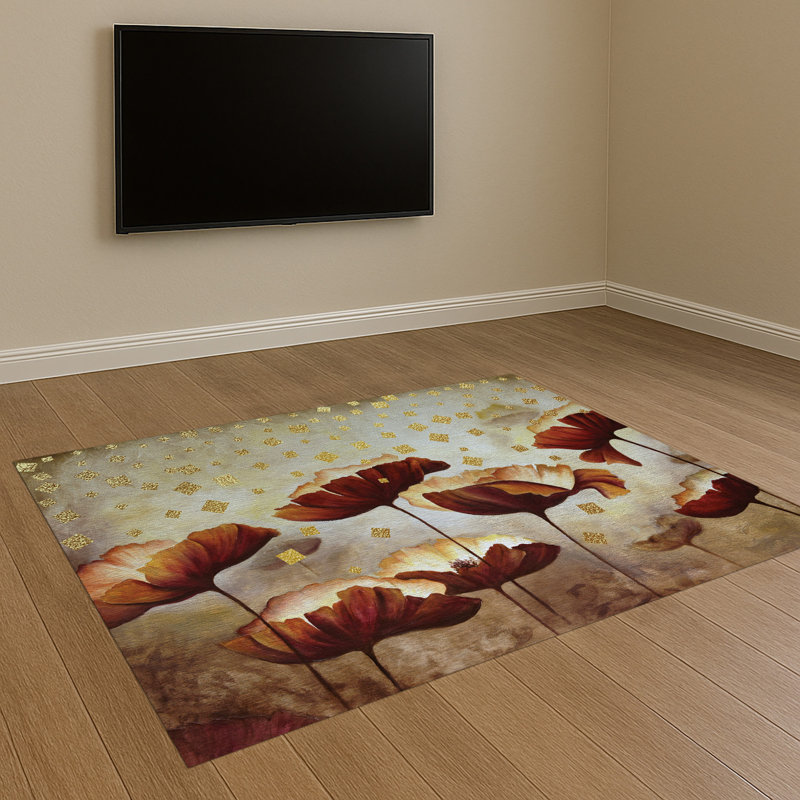 Floral Area Rug, Rectangle 155 x 230 cm