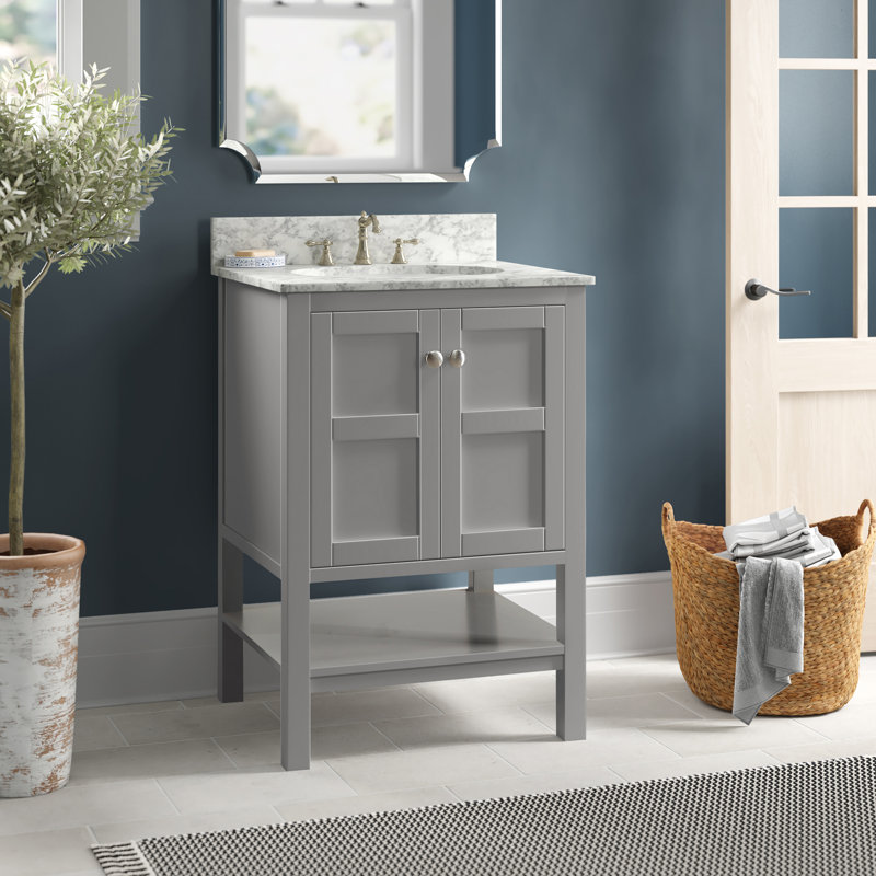 Ensemble de meuble-lavabo simple 24 po Amyra, Cendres