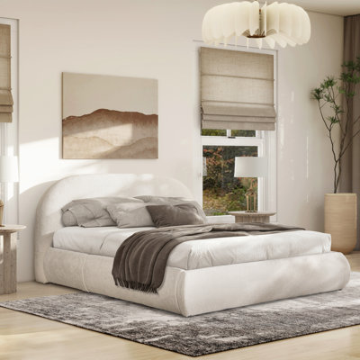 Berteal Puffy Grounded Upholstered Platform Bed, Polyester Blend