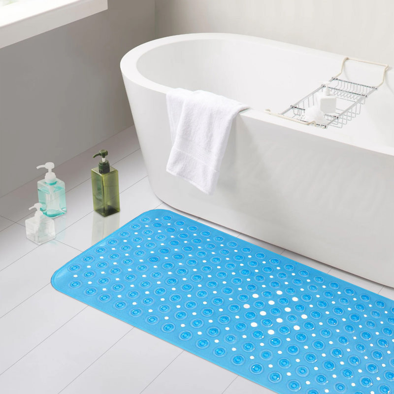 Hrachuhi Rectangle Non-Slip Bath Mat, Light Blue, 40" W