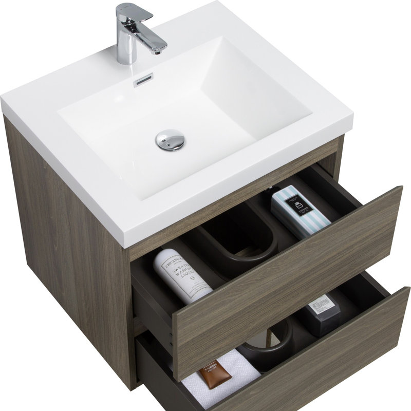 Wall Mounted Bathroom Vanity, Gray