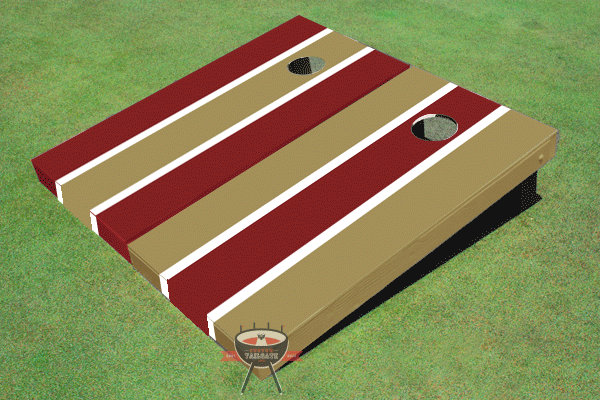 Ensemble de planches de cornhole à rayures longues 2 'x 4', Or et marron