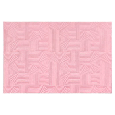Machine Washable Non-Slip Oriental Area Rug Pink