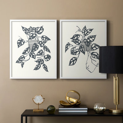 «Growing Leaves II», reproduction encadrée de qualité supérieure - prête à être accrochée - aucun clou requis - aucun clou requis