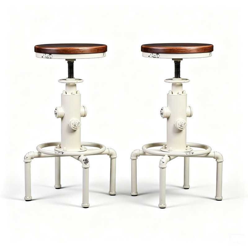 Tabouret de bar Dicot, Brun / blanc antique, 2