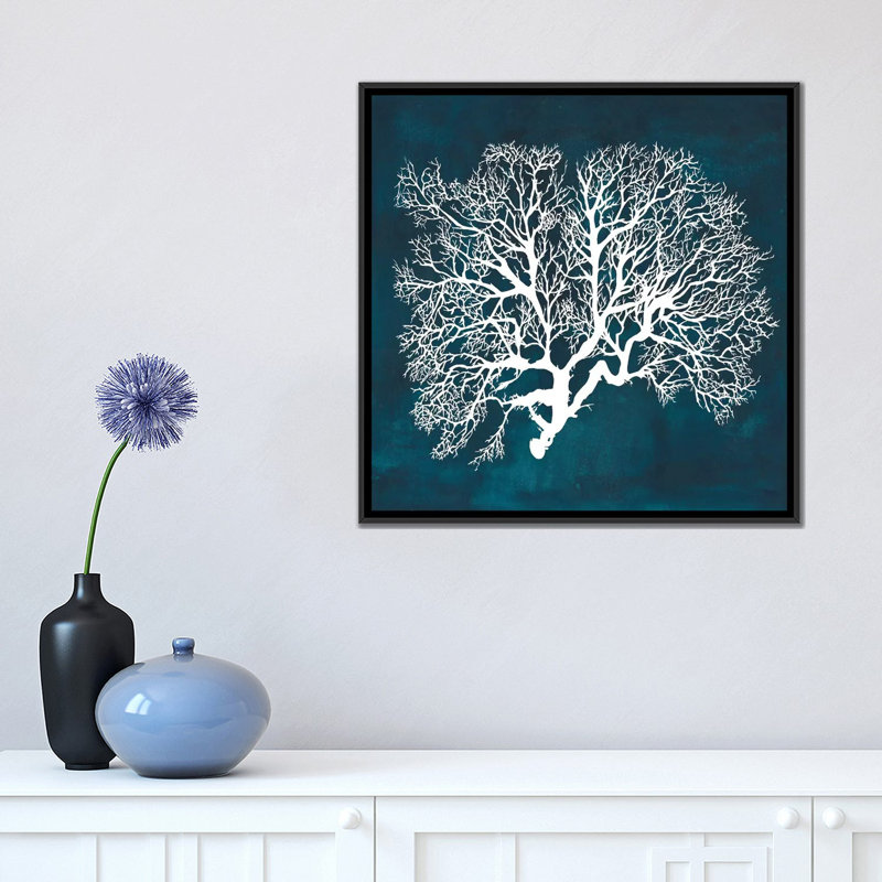 «Inverse Sea Fan III», impression sur toile, H 18 po x l 18 po x P 1,5 po, Toile avec cadre noir, Pas de tapis