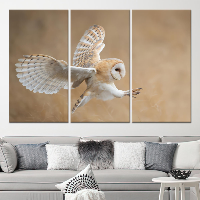 Barn Barn Owl Glass Wall Art, H: 47,2 po x l: 59,1 po