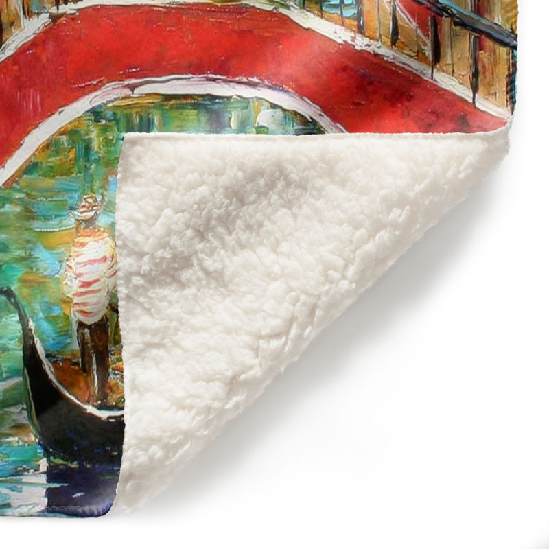 Couverture sherpa doux venice, l 68 po x L 80 po