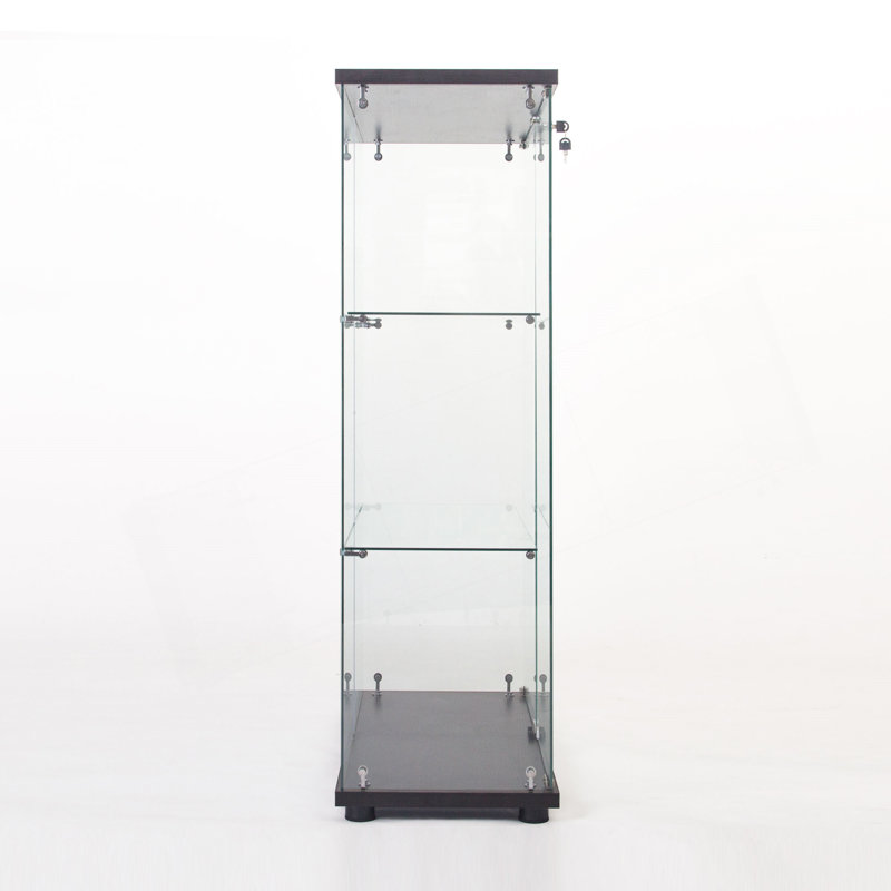 Vitrine à une porte avec trois tablettes réglables