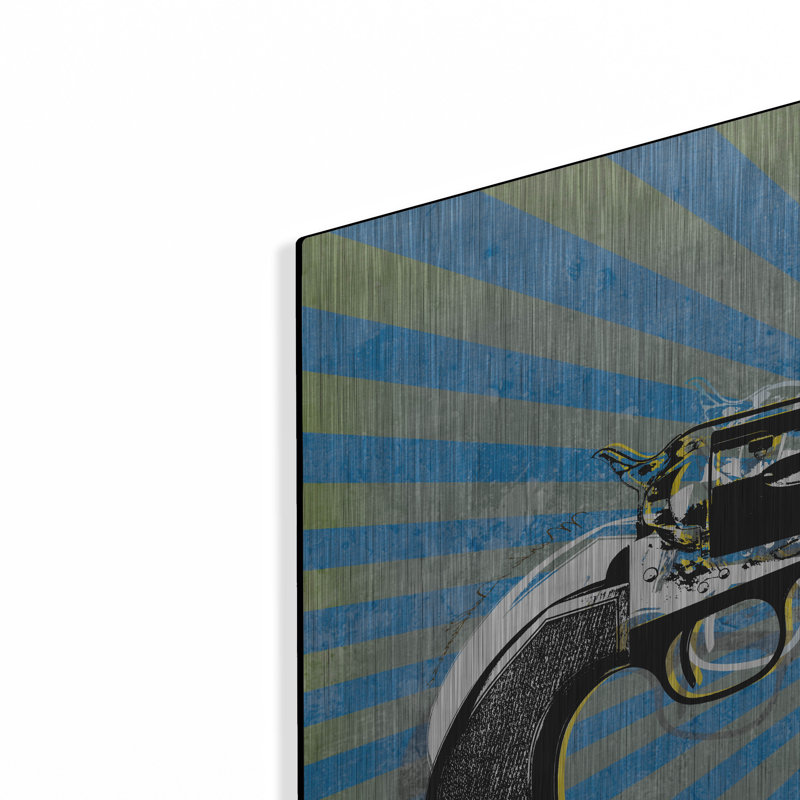 Art mural en métal Latitude Run® «Blue» par Mark Ashkenazi, H 24 po x l 36 po