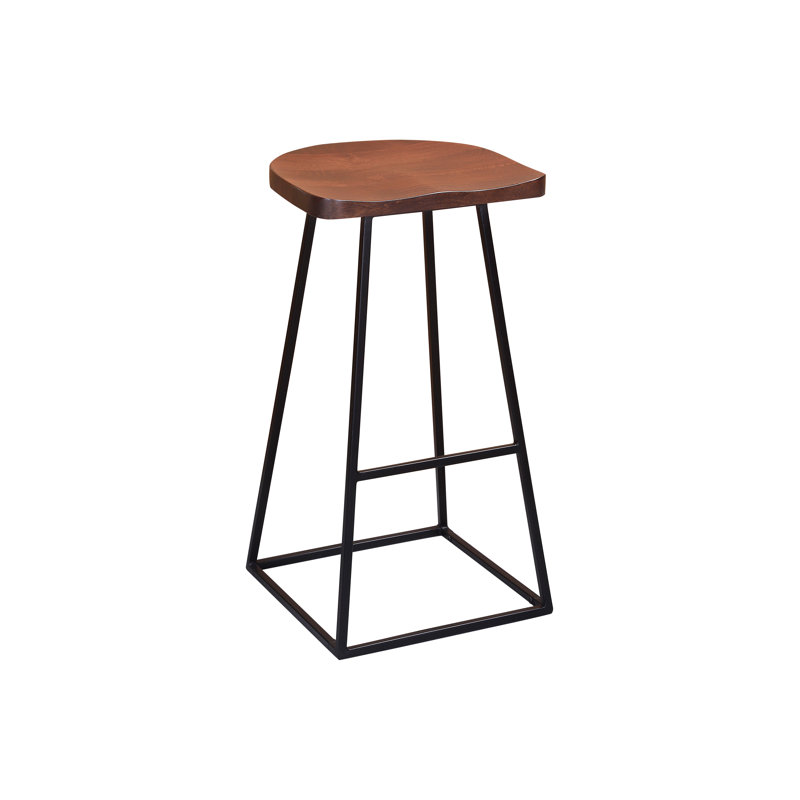 Evis Counter Stool with Metal Frame, Brown, Bar Stool (30" Seat Height)