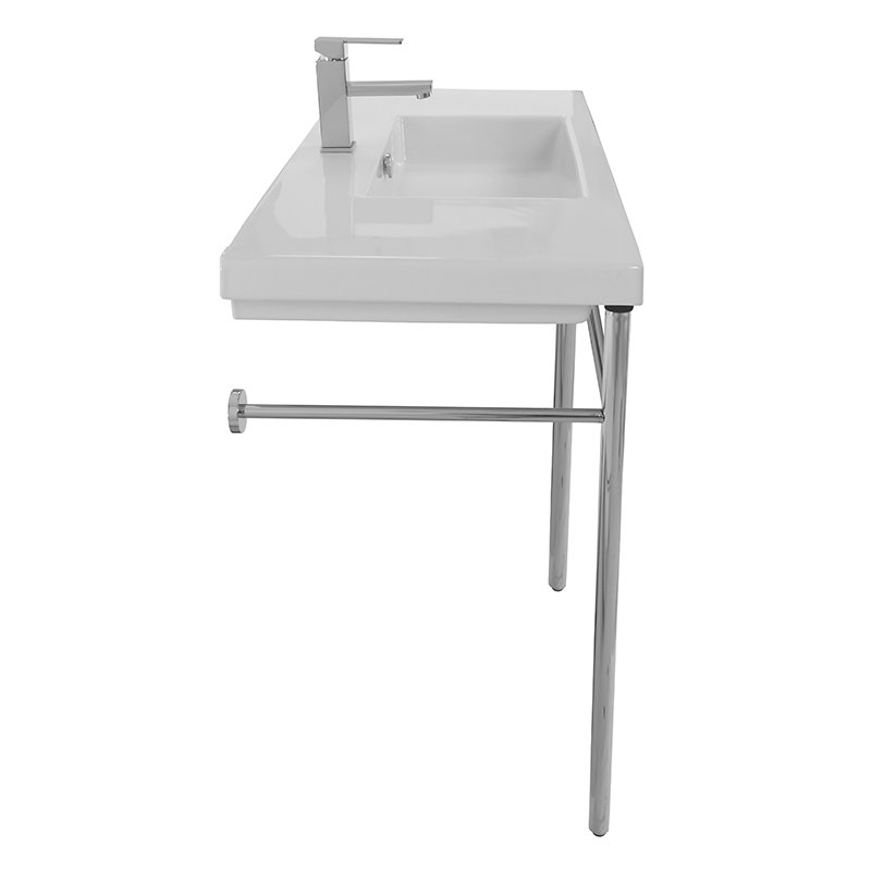 Brayden Studio Hernandes Glossy White Vitreous China Rectangular Bathroom Sink with Overflow, Single Hole