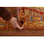 Tapis de couloir orange unique en laine 2 pi 10 po x 10 pi 0 po New Age
