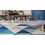 Tapis bleu / gris à motif géométrique moderne facile à nettoyer Rubino-1391156446