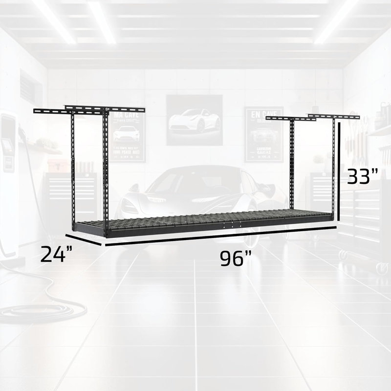 Tablette de rangement pour plafond, Enduit imitant le métal frappé, H 33 po x l 96 po x P 24 po