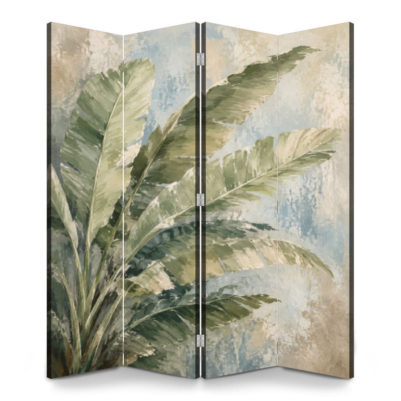 Paravent 4 panneaux à cloisons pliantes Royal Tropical, 4, 71" H x 64" W x 1" D