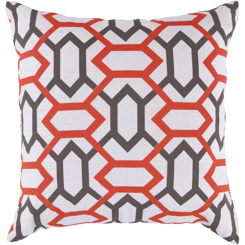 18" Colorful Geometric Polyester Linen Throw Pillow