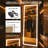 60x16 Inch Full Length Mirror with Lights, Full Body Dressing Standing, Hanging Mounted Mirror for Living Room Bedroom Cloakroom, Square Black-1211386256-1211386260