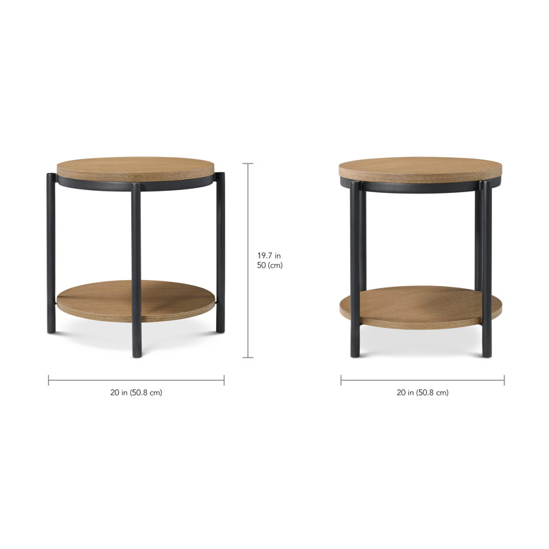Lisbon End Table, Natural/Black