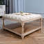 Table basse carrée capitonnée avec repose-pieds et tablette de rangement (33 po)