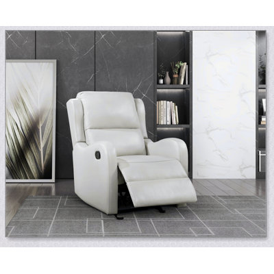 Fauteuil inclinable et oscillant en similicuir pour le salon, siège confortable avec un mouvement doux et un design moderne