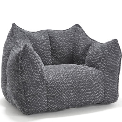 Black Chenille Relax Chair - Super Comfortable, High Resilient Foam, For Stress- Moments Comfortable Shopping Mall Bean Bag Chenille, Black, Lounging