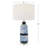 Glass Abstract Brushed Blue Accent Lamp with Glass Base